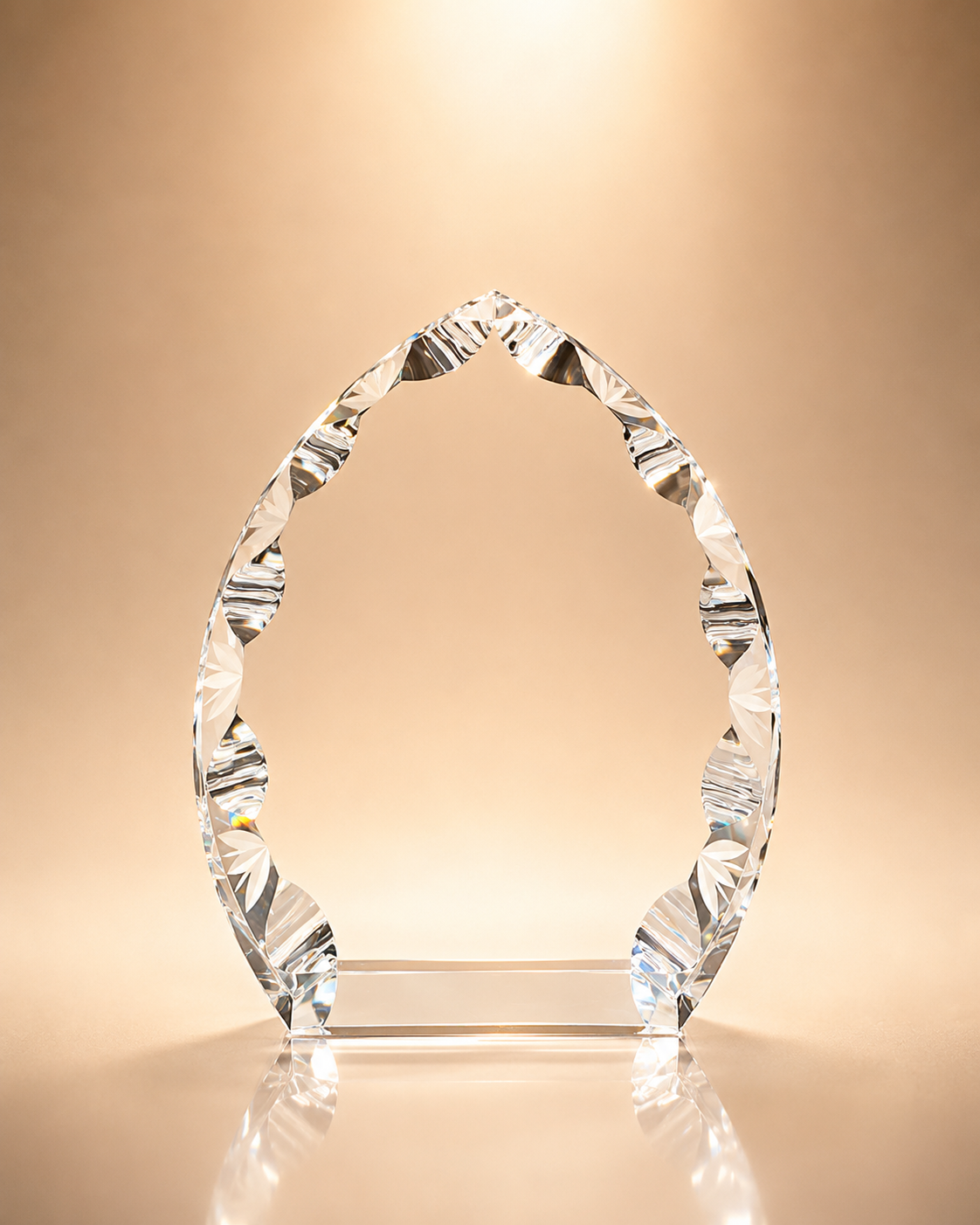Blank Optical Crystal Faceted Teardrop Award