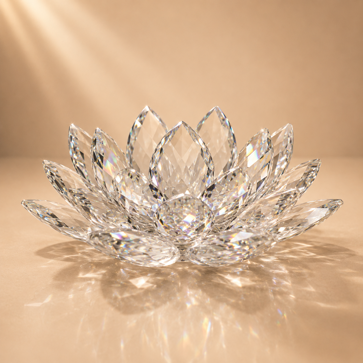 Radiant Clear Crystal Lotus Flower
