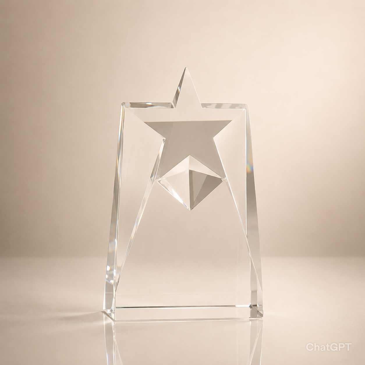 Blank Clear Crystal Sculpted Star Award