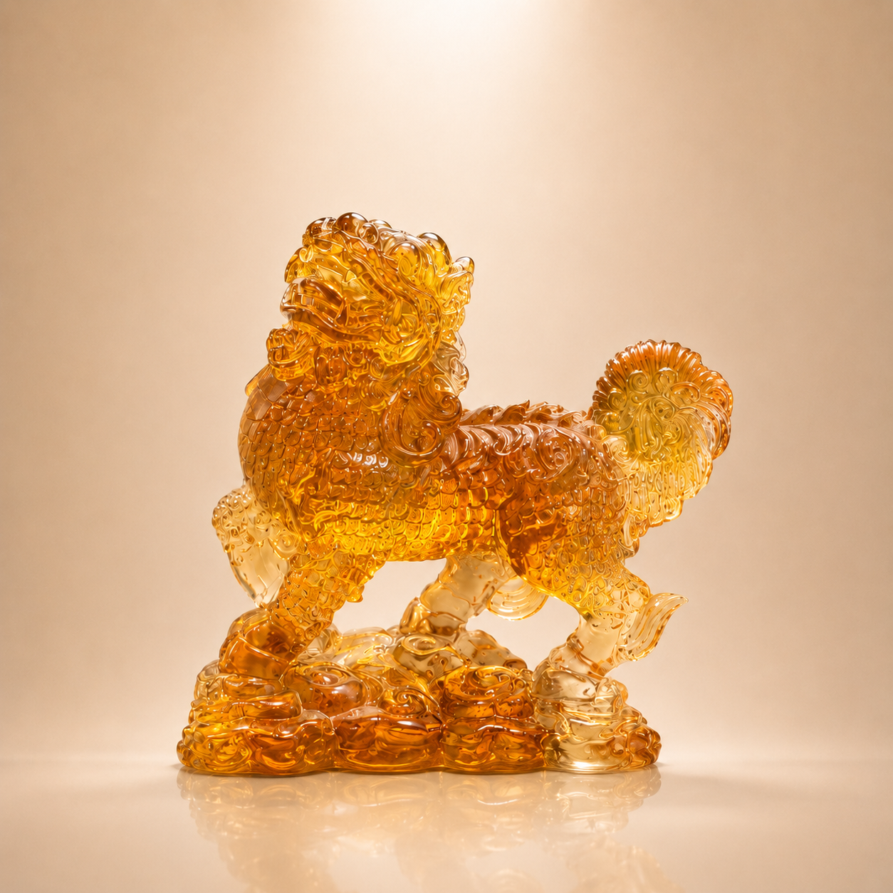 Liuli Auspicious Pixiu Figurine