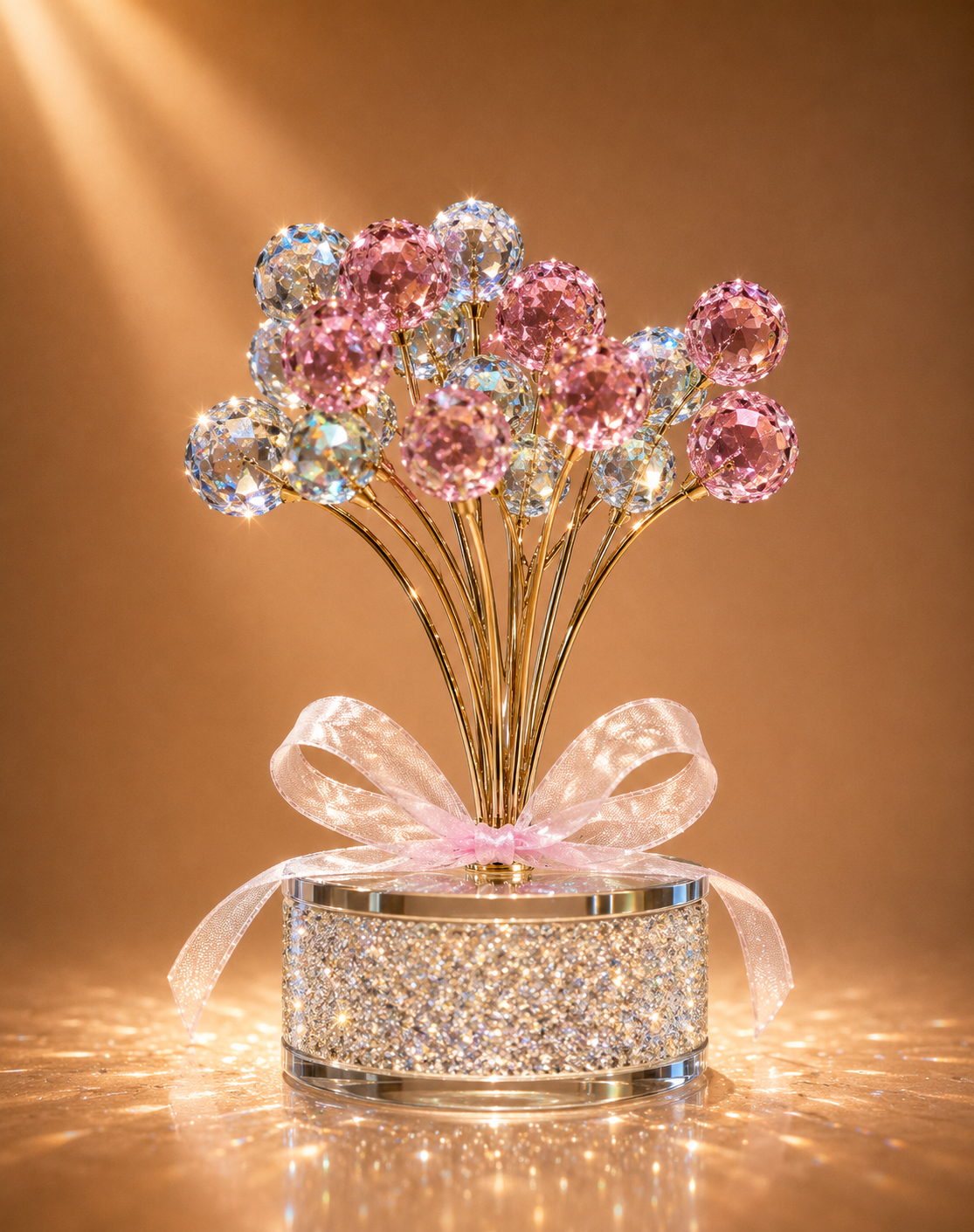 Crystal Balloon Bouquet on Crushed Diamond Base