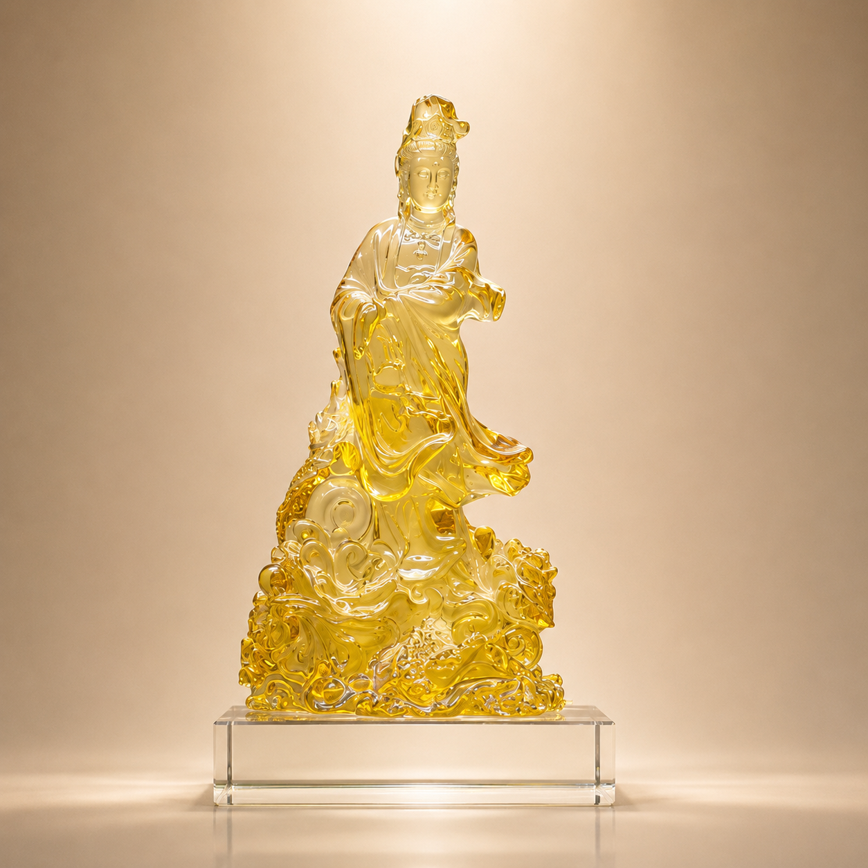 Standing Liuli Guanyin Statue
