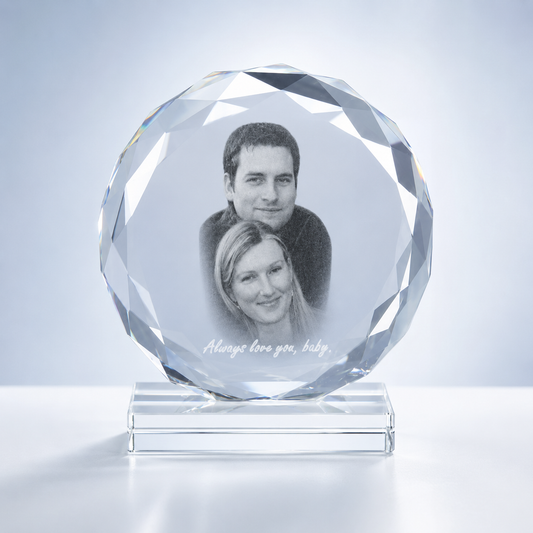 Faceted Crystal Photo Keepsake Award