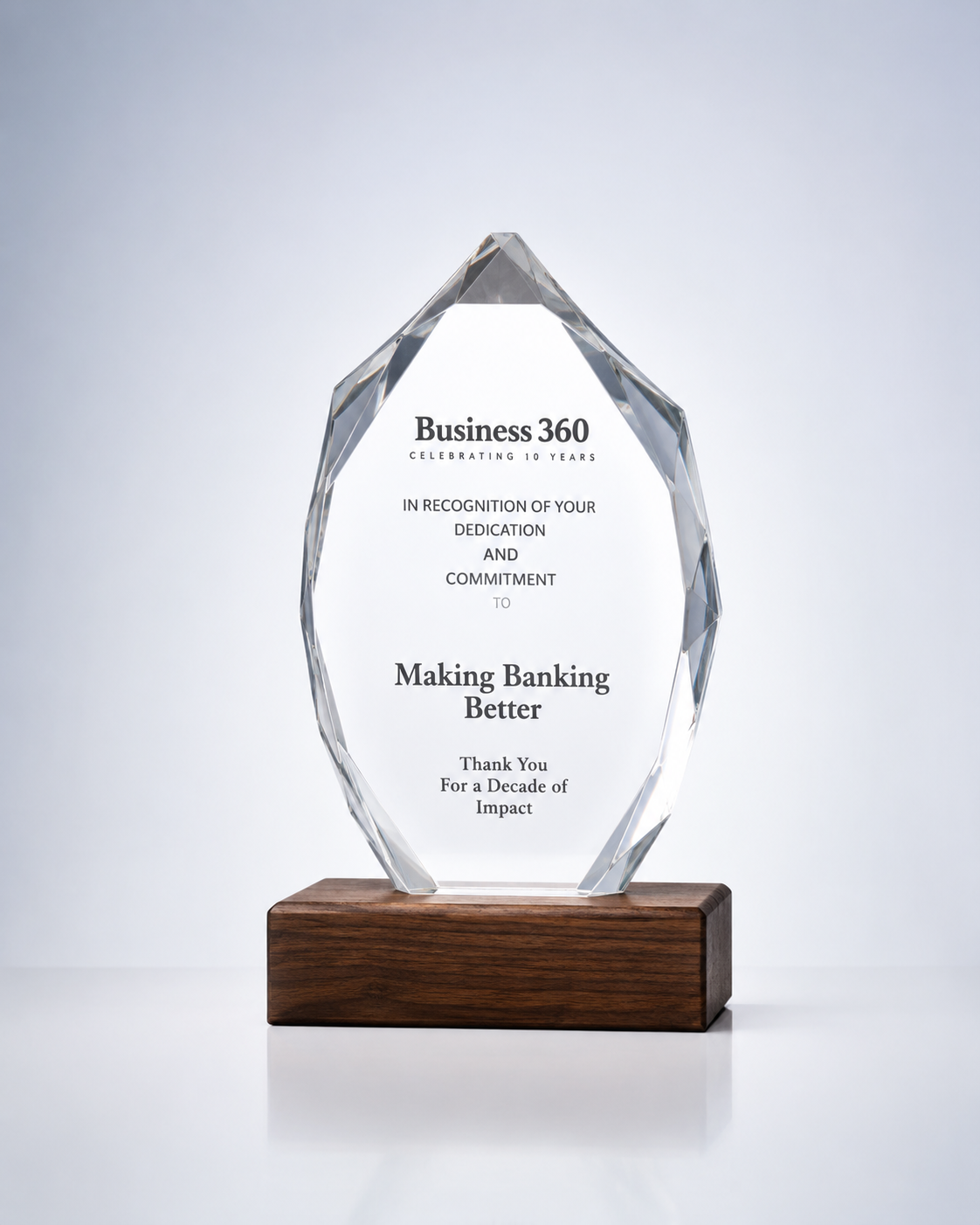 Wood & Crystal Faceted Achievement Award