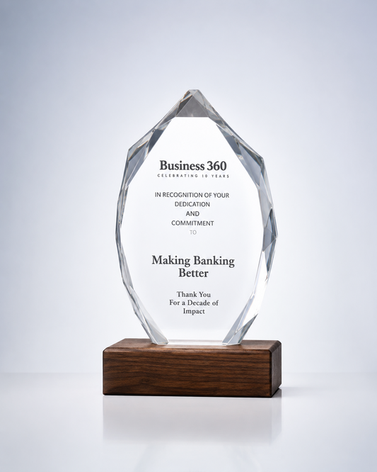 Wood & Crystal Faceted Achievement Award