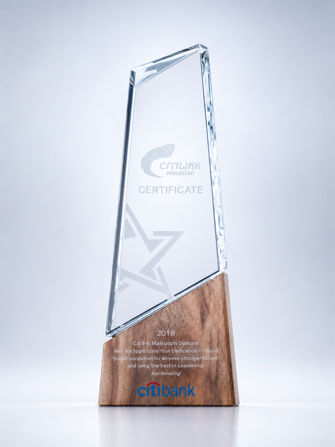 Wood & Crystal Angular Leadership Award