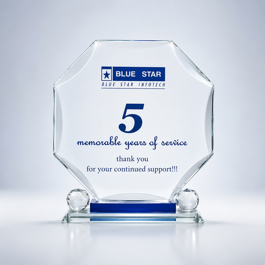 Crystal Service Recognition Plaque Award