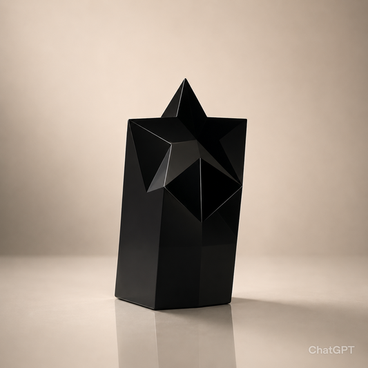 Blank Solid Black Crystal Sculpted Star Award
