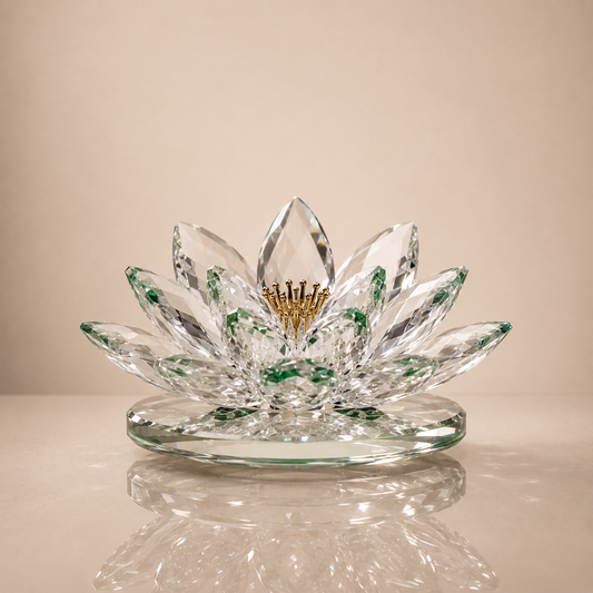 Classic Clear Crystal Lotus with Golden Stamen