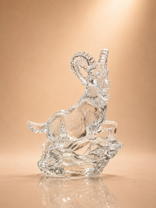 Clear Crystal Ram Figurine