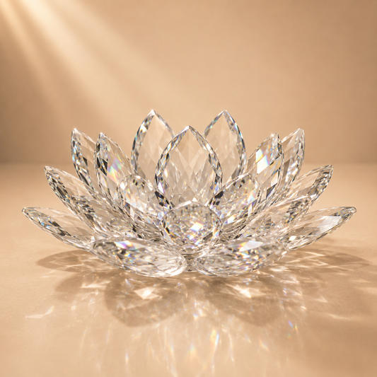 Radiant Clear Crystal Lotus Flower