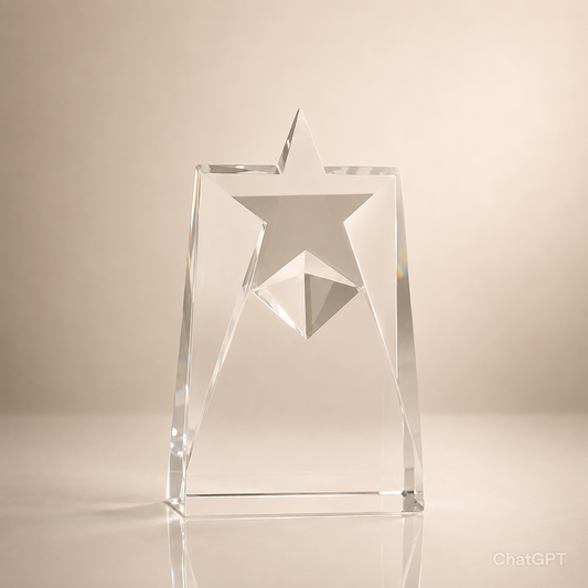 Blank Clear Crystal Sculpted Star Award