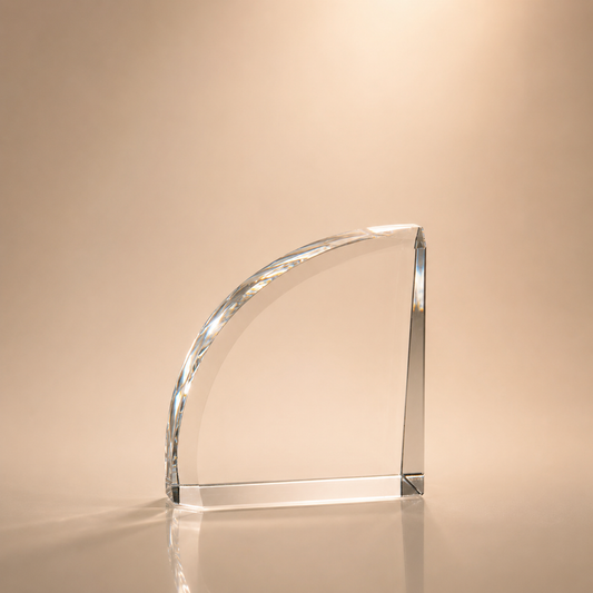 Blank Optical Crystal Quarter Circle Award