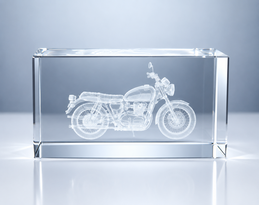 3D Crystal Motorcycle Model Block