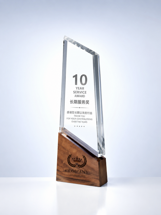 Wood & Crystal Achievement Trophy Award