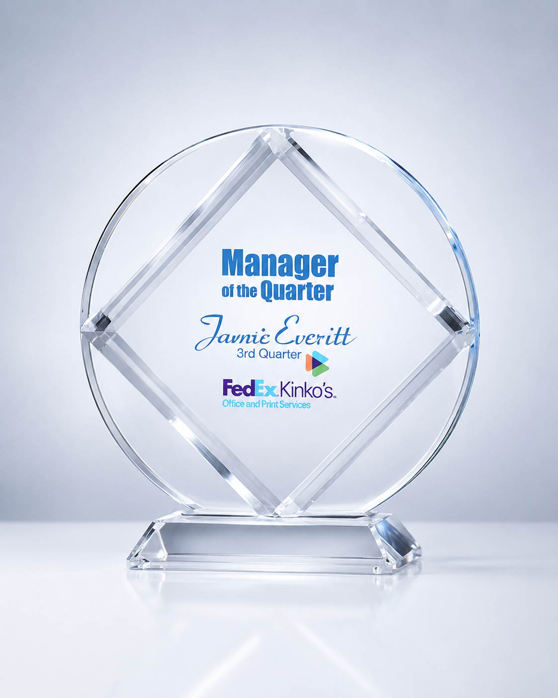 Crystal Circular Diamond Recognition Award