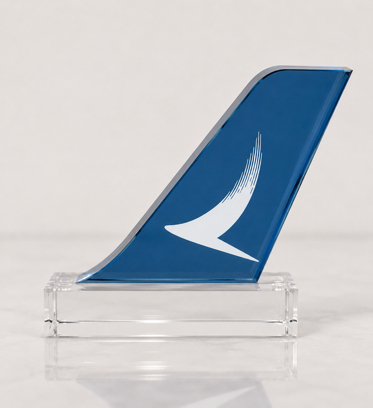 Custom Blue Crystal Aircraft Tail Fin Award