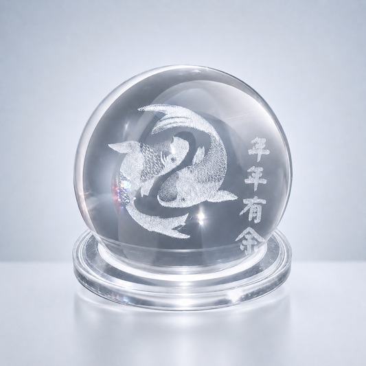 3D Crystal Koi Fish Dome