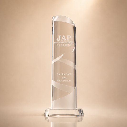Clear Crystal Column Award Trophy