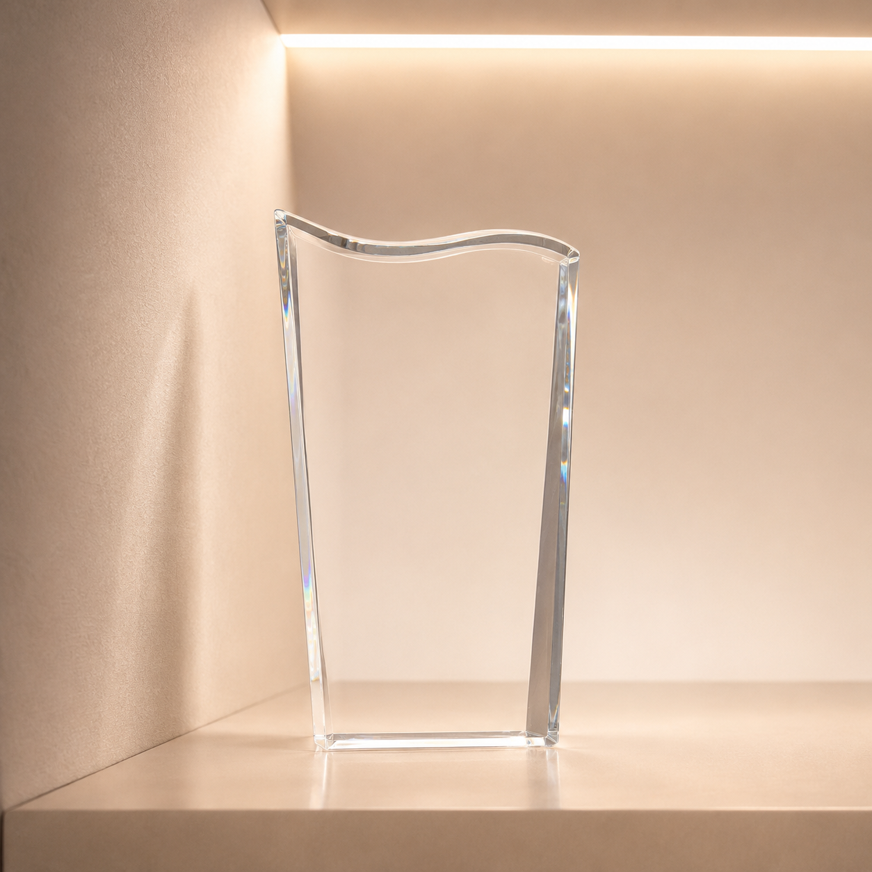 Blank Optical Crystal Wavy Top Award