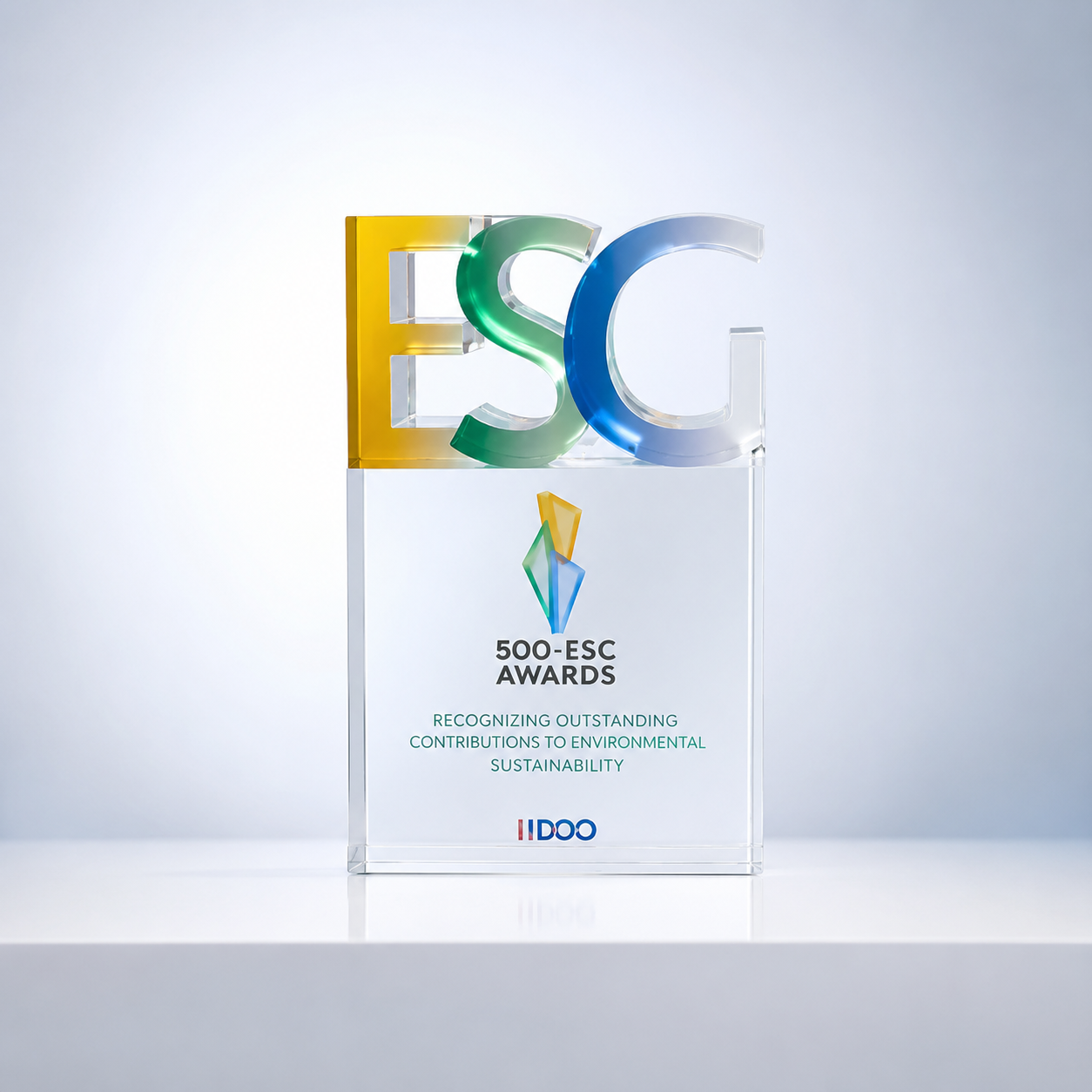 Colored Crystal Custom Logo Award
